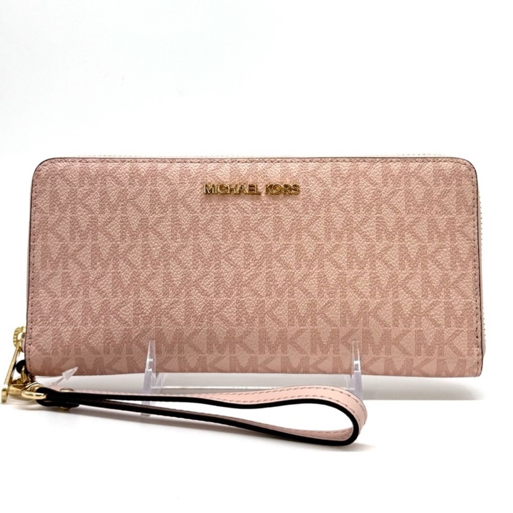 Michael Kors Large Continental Wallet Powder Blush Signature